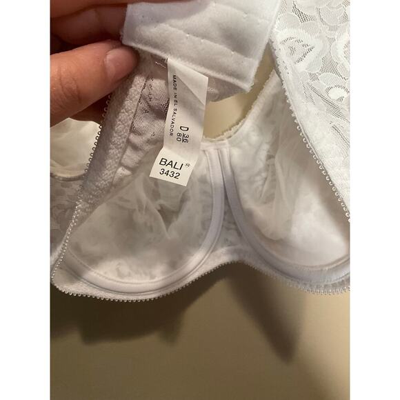 Bali Lace 'n Smooth Underwire Bra Seamless Full Coverage 3432 White Size 36D NEW - Picture 5 of 5